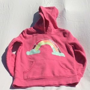 Girls rainbow hoodie size m/m (7/8).